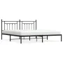 Bed frame with black metal headboard 193x203 cm by vidaXL, Beds and slatted bases - Ref: Foro24-353543, Price: 106,71 €, Disc...