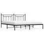 Bettgestell mit schwarzem Metallkopfteil 193x203 cm von vidaXL, Betten und Lattenroste - Ref: Foro24-353543, Preis: 106,71 €,...