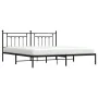 Bed frame with black metal headboard 193x203 cm by vidaXL, Beds and slatted bases - Ref: Foro24-353543, Price: 106,71 €, Disc...