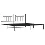 Bed frame with black metal headboard 193x203 cm by vidaXL, Beds and slatted bases - Ref: Foro24-353543, Price: 106,71 €, Disc...
