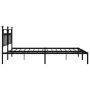 Bed frame with black metal headboard 193x203 cm by vidaXL, Beds and slatted bases - Ref: Foro24-353543, Price: 106,71 €, Disc...