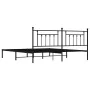 Bed frame with black metal headboard 193x203 cm by vidaXL, Beds and slatted bases - Ref: Foro24-353543, Price: 106,71 €, Disc...