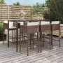 Garden table and high stools 7 pieces with brown PE rattan cushions by vidaXL, Garden sets - Ref: Foro24-3200649, Price: 585,...