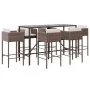 Garden table and high stools 7 pieces with brown PE rattan cushions by vidaXL, Garden sets - Ref: Foro24-3200649, Price: 585,...