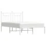 Metal bed frame with white headboard 120x200 cm by vidaXL, Beds and slatted bases - Ref: Foro24-353584, Price: 110,45 €, Disc...