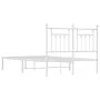 Metal bed frame with white headboard 120x200 cm by vidaXL, Beds and slatted bases - Ref: Foro24-353584, Price: 110,45 €, Disc...