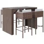 Gartentisch und Hochhocker 5 Stück und braune PE-Rattankissen von vidaXL, Gartensets - Ref: Foro24-3200666, Preis: 466,81 €, ...