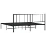 Bed frame with black metal headboard 180x200 cm by vidaXL, Beds and slatted bases - Ref: Foro24-352484, Price: 123,71 €, Disc...