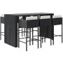 Garden table and high stools and cushions 7 pieces black PE rattan by vidaXL, Garden sets - Ref: Foro24-3200664, Price: 698,6...