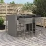 Garten Hoch Tisch und Hocker 5 Stück und Kissen PE Rattan Grau von vidaXL, Gartensets - Ref: Foro24-3200668, Preis: 530,84 €,...