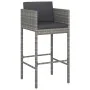 Garden table and high stools 5 pieces with gray PE rattan cushions by vidaXL, Garden sets - Ref: Foro24-3200668, Price: 523,6...