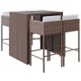 Gartentisch und Hochhocker 5 Stück und braune PE-Rattankissen von vidaXL, Gartensets - Ref: Foro24-3200669, Preis: 445,17 €, ...