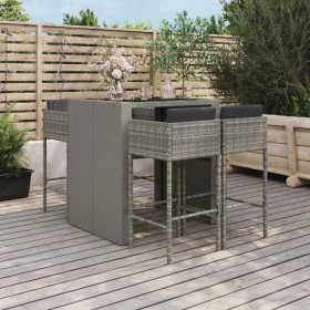 5-piece garden table and high stools with gray PE rattan cushions by vidaXL, Garden sets - Ref: Foro24-3200671, Price: 476,24...
