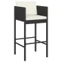 Garden table and high stools 5 pieces and black PE rattan cushions by vidaXL, Garden sets - Ref: Foro24-3200670, Price: 481,4...