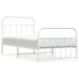 Estructura cama metal cabecero y estribo blanca 100x190 cm de vidaXL, Camas y somieres - Ref: Foro24-352639, Precio: 82,56 €,...