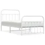 White metal bed frame with headboard and footboard 100x190 cm by vidaXL, Beds and slatted bases - Ref: Foro24-352639, Price: ...