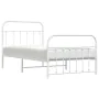 Estructura cama metal cabecero y estribo blanca 100x190 cm de vidaXL, Camas y somieres - Ref: Foro24-352639, Precio: 82,56 €,...