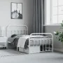 White metal bed frame with headboard and footboard 100x190 cm by vidaXL, Beds and slatted bases - Ref: Foro24-352639, Price: ...