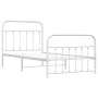 Estructura cama metal cabecero y estribo blanca 100x190 cm de vidaXL, Camas y somieres - Ref: Foro24-352639, Precio: 82,56 €,...