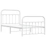 White metal bed frame with headboard and footboard 100x190 cm by vidaXL, Beds and slatted bases - Ref: Foro24-352639, Price: ...