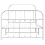 Estructura cama metal cabecero y estribo blanca 100x190 cm de vidaXL, Camas y somieres - Ref: Foro24-352639, Precio: 82,56 €,...
