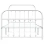 White metal bed frame with headboard and footboard 100x190 cm by vidaXL, Beds and slatted bases - Ref: Foro24-352639, Price: ...