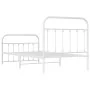 White metal bed frame with headboard and footboard 100x190 cm by vidaXL, Beds and slatted bases - Ref: Foro24-352639, Price: ...