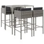 5-piece garden table and high stools with gray PE rattan cushions by vidaXL, Garden sets - Ref: Foro24-3200659, Price: 416,49...