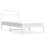 Metallbettgestell mit weißem Kopfteil 107x203 cm von vidaXL, Betten und Lattenroste - Ref: Foro24-352623, Preis: 81,97 €, Rab...