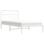 Metal bed frame with white headboard 107x203 cm by vidaXL, Beds and slatted bases - Ref: Foro24-352623, Price: 81,97 €, Disco...