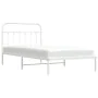 Metallbettgestell mit weißem Kopfteil 107x203 cm von vidaXL, Betten und Lattenroste - Ref: Foro24-352623, Preis: 81,97 €, Rab...