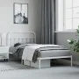 Metal bed frame with white headboard 107x203 cm by vidaXL, Beds and slatted bases - Ref: Foro24-352623, Price: 81,97 €, Disco...