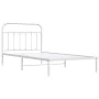 Metal bed frame with white headboard 107x203 cm by vidaXL, Beds and slatted bases - Ref: Foro24-352623, Price: 81,97 €, Disco...
