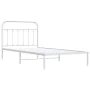 Metallbettgestell mit weißem Kopfteil 107x203 cm von vidaXL, Betten und Lattenroste - Ref: Foro24-352623, Preis: 81,97 €, Rab...