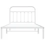 Metal bed frame with white headboard 107x203 cm by vidaXL, Beds and slatted bases - Ref: Foro24-352623, Price: 81,97 €, Disco...