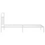 Metal bed frame with white headboard 107x203 cm by vidaXL, Beds and slatted bases - Ref: Foro24-352623, Price: 81,97 €, Disco...