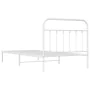 Metallbettgestell mit weißem Kopfteil 107x203 cm von vidaXL, Betten und Lattenroste - Ref: Foro24-352623, Preis: 81,97 €, Rab...