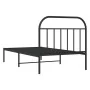 Estructura de cama con cabecero metal negro 107x203 cm de vidaXL, Camas y somieres - Ref: Foro24-353631, Precio: 79,42 €, Des...