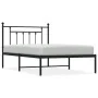 Estructura de cama con cabecero metal negro 107x203 cm de vidaXL, Camas y somieres - Ref: Foro24-353533, Precio: 85,49 €, Des...