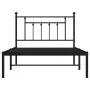 Bed frame with black metal headboard 107x203 cm by vidaXL, Beds and slatted bases - Ref: Foro24-353533, Price: 85,49 €, Disco...