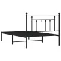 Estructura de cama con cabecero metal negro 107x203 cm de vidaXL, Camas y somieres - Ref: Foro24-353533, Precio: 85,49 €, Des...