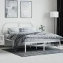 Estructura de cama de metal con cabecero blanca 140x190 cm de vidaXL, Camas y somieres - Ref: Foro24-353684, Precio: 96,11 €,...