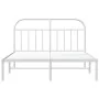 Estructura de cama de metal con cabecero blanca 140x190 cm de vidaXL, Camas y somieres - Ref: Foro24-353684, Precio: 96,11 €,...