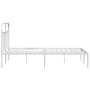 Estructura de cama de metal con cabecero blanca 140x190 cm de vidaXL, Camas y somieres - Ref: Foro24-353684, Precio: 96,11 €,...