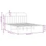 Estructura de cama de metal con cabecero blanca 140x190 cm de vidaXL, Camas y somieres - Ref: Foro24-353684, Precio: 96,11 €,...