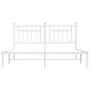 Metal bed frame with white headboard 183x213 cm by vidaXL, Beds and slatted bases - Ref: Foro24-353591, Price: 106,14 €, Disc...