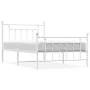 Metal bed frame with headboard and footboard white 100x200 cm by vidaXL, Beds and slatted bases - Ref: Foro24-353599, Price: ...