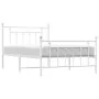 Metal bed frame with headboard and footboard white 100x200 cm by vidaXL, Beds and slatted bases - Ref: Foro24-353599, Price: ...