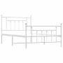 Metal bed frame with headboard and footboard white 100x200 cm by vidaXL, Beds and slatted bases - Ref: Foro24-353599, Price: ...