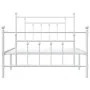 Metal bed frame with headboard and footboard white 100x200 cm by vidaXL, Beds and slatted bases - Ref: Foro24-353599, Price: ...